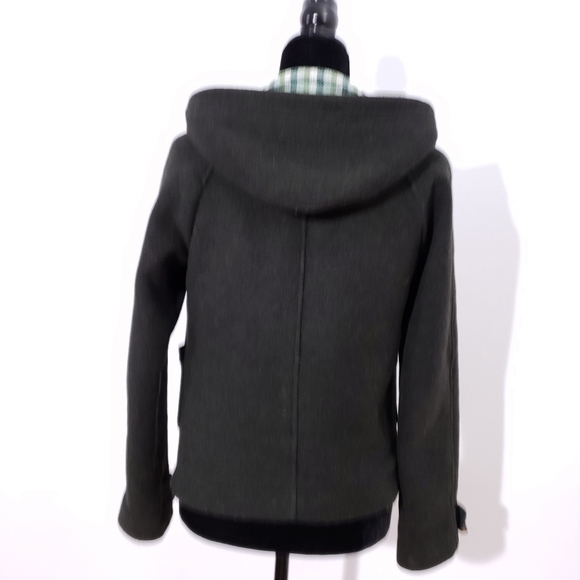 LACOSTE Wool Jacket Dark Army Green Grey - Picture 6 of 10